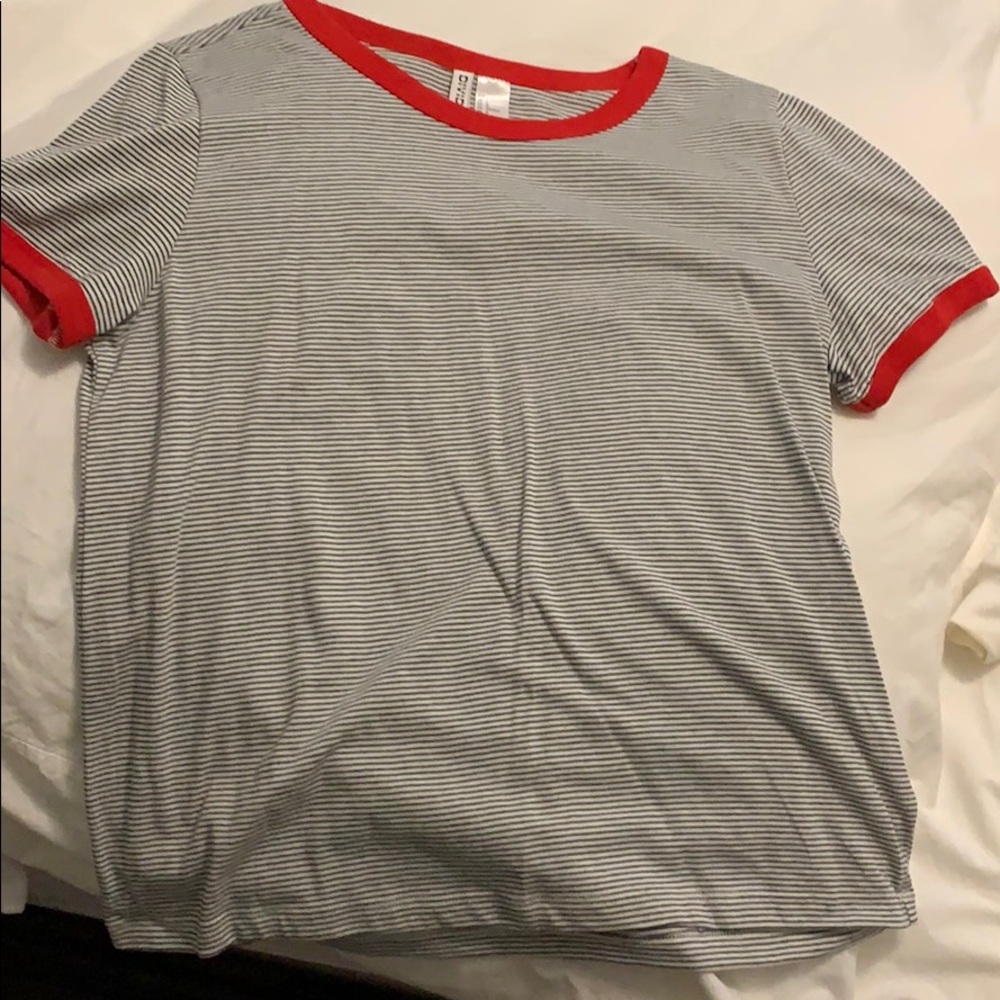 H&M black and white striped shirt